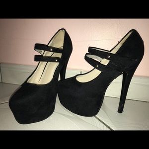 Black platform heels